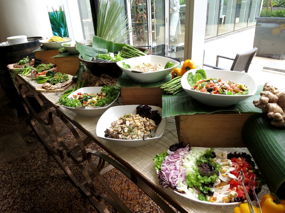 The salad selection was extensive. However, I wish they had labels so we knew which salad was which