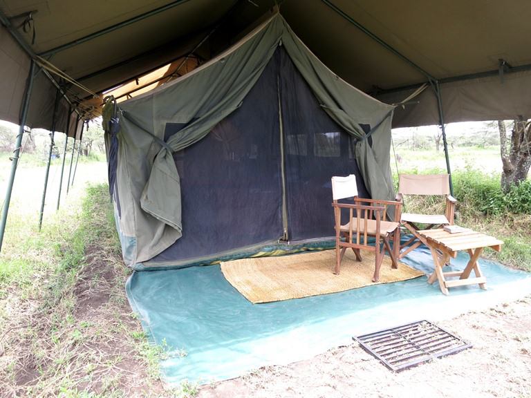 Our home for 2 nights. The most important rule in the camp is that guests are not allowed to walk back to the room alone, lest they run into a lion. Shoes must be kept inside at all times, too, in case a hyena decides to make an appearance.
