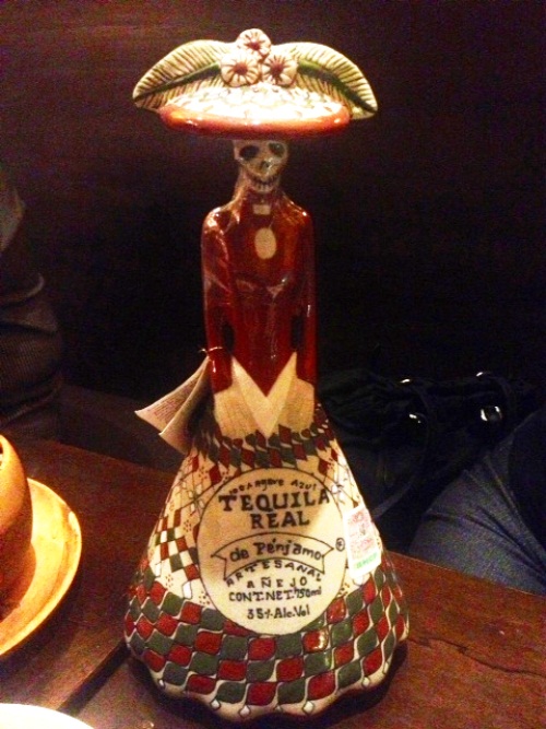 Some of the bottles at A'Today Madre are from the brothers' personal stash, and they admit that sometimes it's really hard to part with the bottle, even after the tequla is finished! Check out this beautiful Tequilla Real de Panjamo