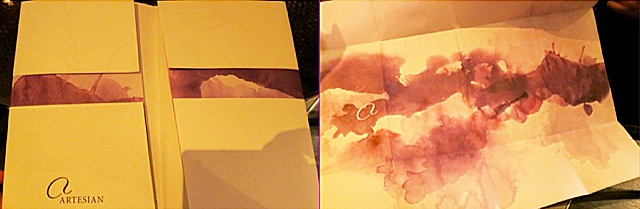 The Artesian menu turns into a watercolor painting you can bring home