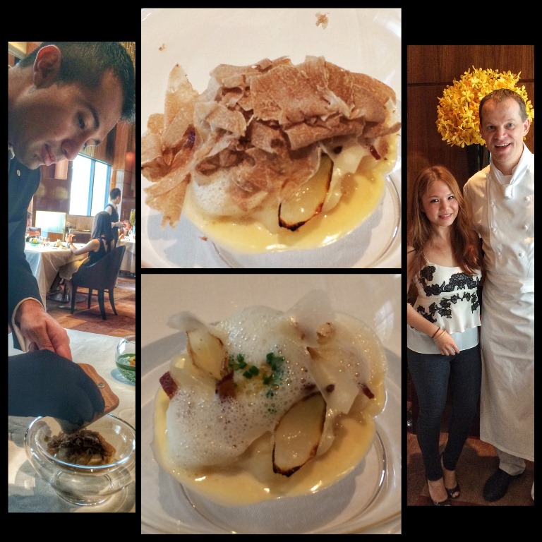 Amber assistant manager Hector Lugo grating the truffle; the Cuttlefish dish (above- with the truffle; below- without the truffle, so you can see the cuttlefish "pasta"); me and THE Richard Ekkebus!