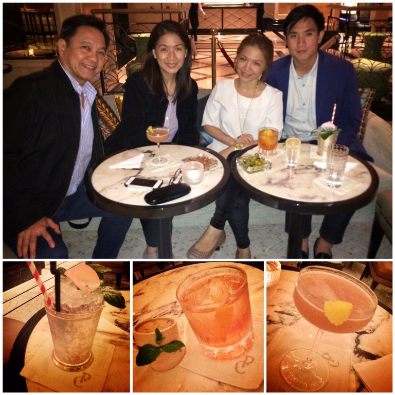 Sooo happy to be with my family in Hong Kong!!! ❤️ ❤️❤️ I was on a mission to try the Artesian's Dimsum Old Fashioned (center) so my brother Charles and I convinced the parentals to join us for a lovely bourbon nightcap. :)