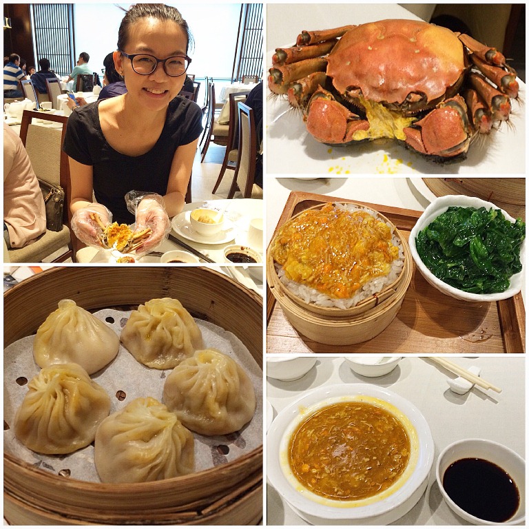 The cool thing about Wu Kong is that when you get the set menu-- you get the hairy crab-- plus it in different forms, like as a xiao long bao, etc. Here I am with Hong Kong food writer Janice Leung Hayes also known as E-Ting :)