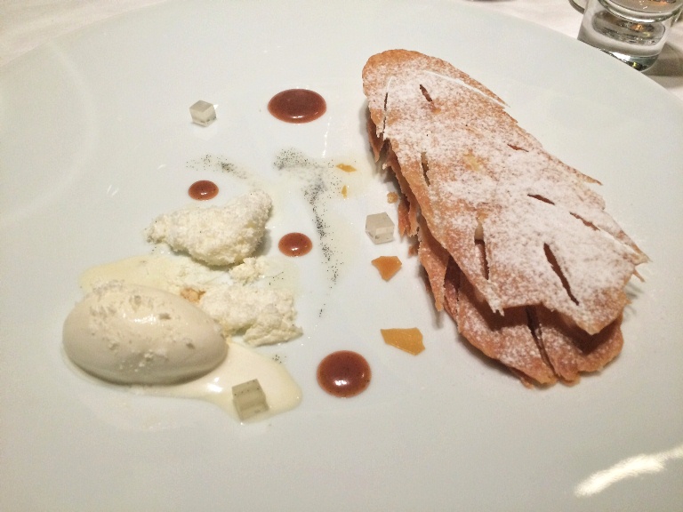 Mille Feuille with Vanilla Ice Cream and Caramel