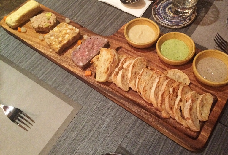 This is my other favorite here-- absolutely delicious! The Tabla de Pates is four kinds of pate: campagne, cochinillo (with sisig bits!) and mushrooms, chicken pistachio and fish terrine. They are served with black oliv, parsley and porcini mushroom mayonnaise on the side. Amazing!