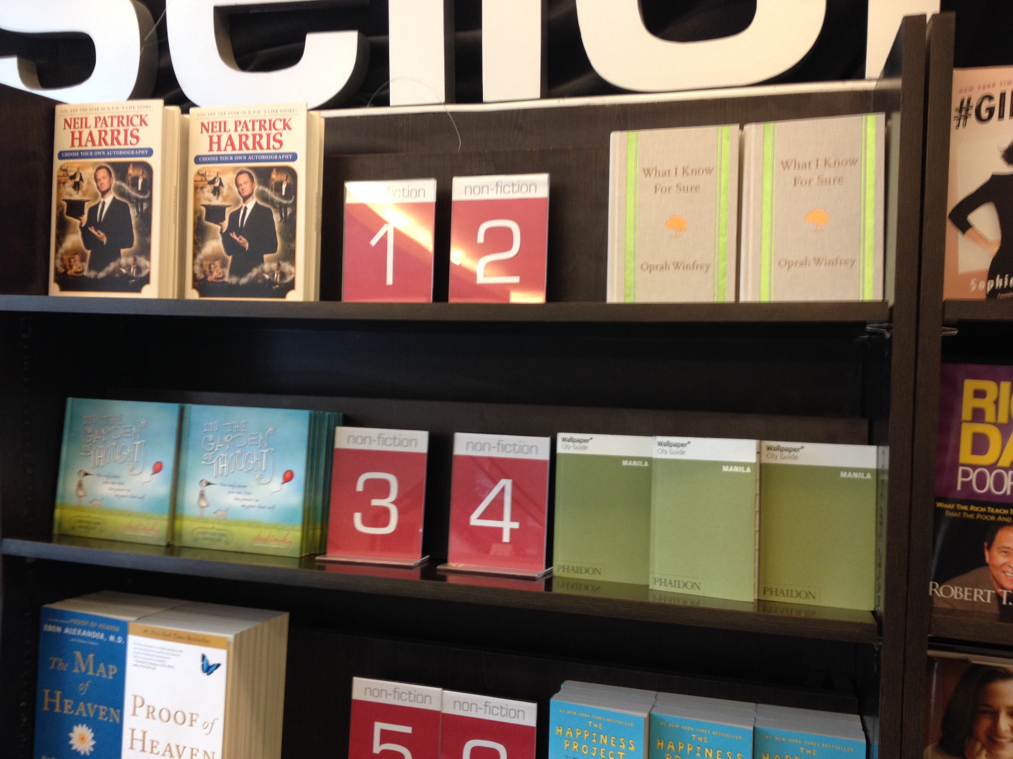The Wallpaper* City Guide for Manila is currently #4 on the Best Sellers List of Fully Booked, whoohoo! Right behind Neil Patrick Harris, Oprah and Dodinksy! :)