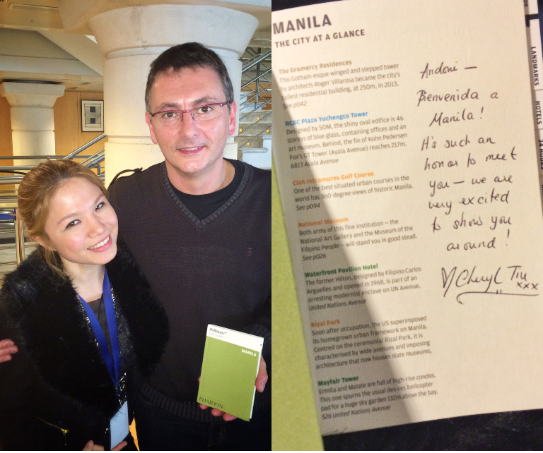 Waaaah, I was already so starstruck when I met him, but THE Andoni Aduriz aka MUGARITZ asked ME to sign the Wallpaper* City Guide Manila for him!!!