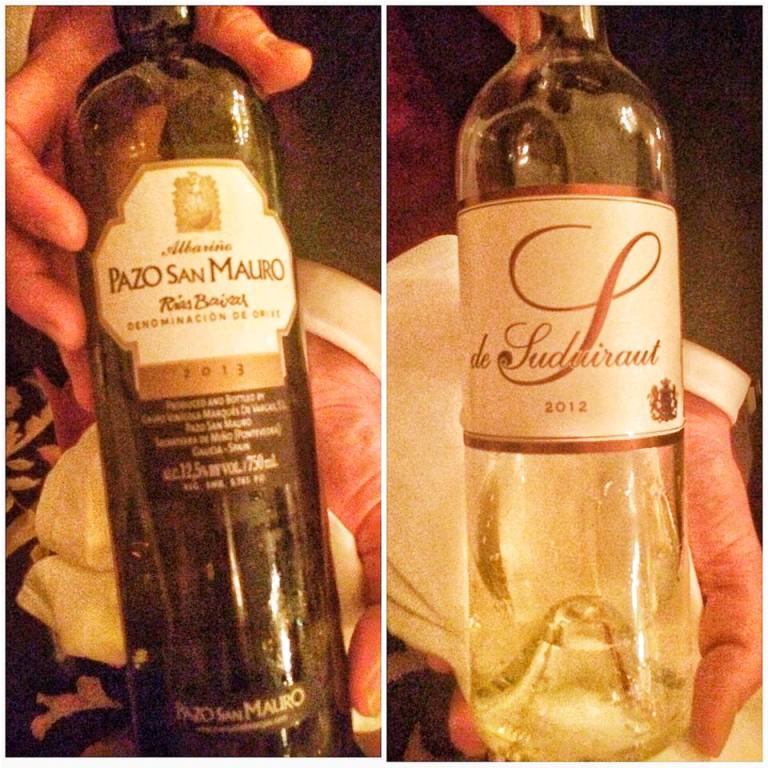 And in case you're wondering what wines pair well with Pinoy food, these Albarino and White Bordeaux do, pairings done courtesy of our master sommelier seatmates!