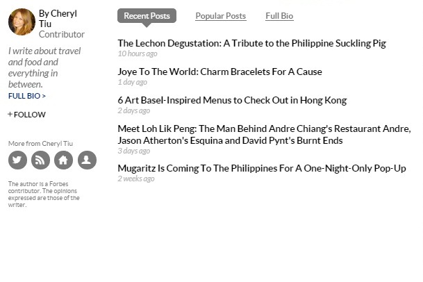 Cheryl Tiu- Forbes- Most Recent Posts- February 2015- Miss Adventures