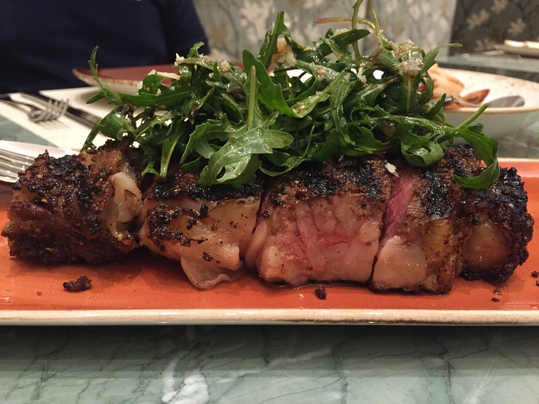 Check this out meat lovers... Porcini crusted Ribeye, topped with arugula and balsamic dressing! (Photo courtesy of Jed Tiu Lim)