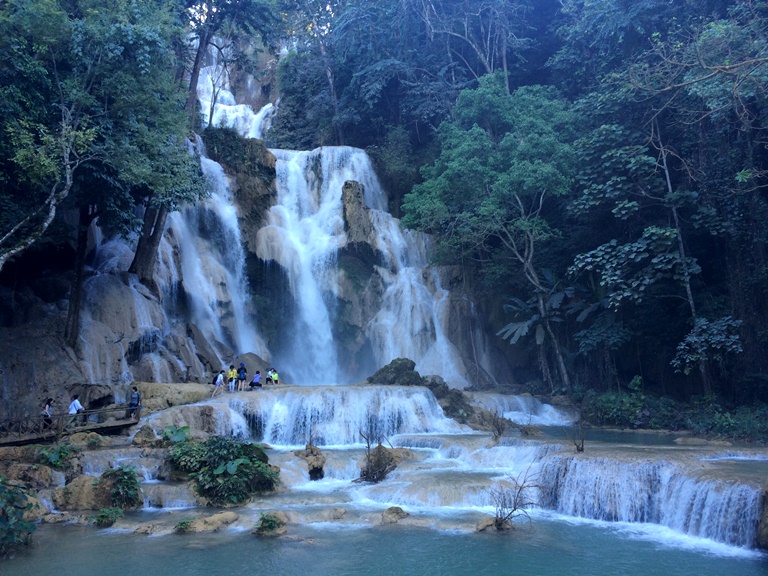 And that I leave you with.. the serenity and beauty of the three-tiered Kuang Si Waterfalls. A favorite sidetrip from Luang Prabang, it falls 250 feet.