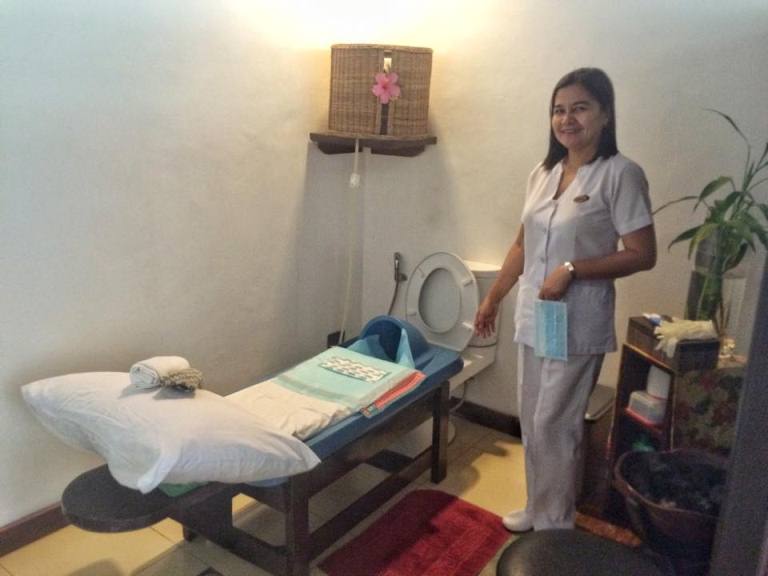 At The Farm at San Benito, each patient has an assigned therapist/ nurse, putting them at an advantage to others who offer this treatment elsewhere in the world. This is the colema room, which uses a coffee solution to rid of waste.