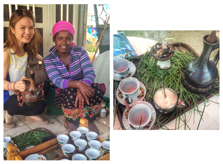 After flying for 11 hours, the first thing we did was go get some Ethiopian coffee-- it is the birth place of coffee after all!