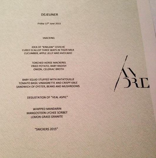 Restaurand Andre Singapore Lunch Menu- Idea of Kinilaw Ceviche