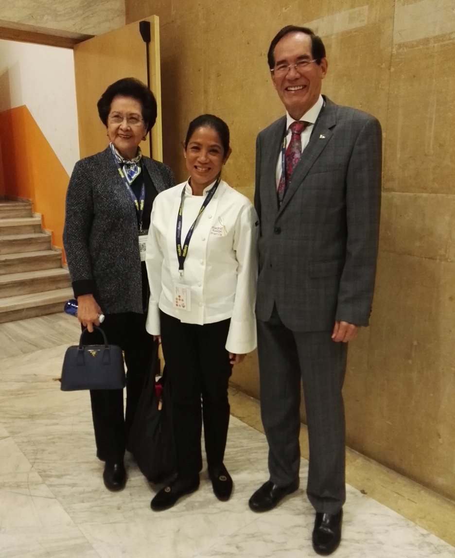 Asia's Best Female Chef for 2016, our very own Margarita Fores, and Philippine Ambassador to Spain Carlos Salinas, and wife, Mme. Isabel
