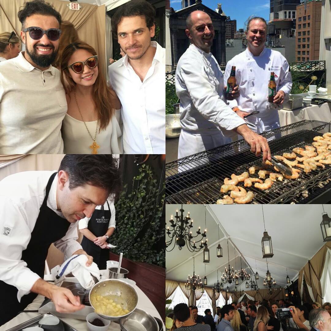 The Great Aussie brunch on the The Nomad Hotel rooftop- New York City- Cheryl Tiu, Vladimir Mukhin, Rodolfo Guzman, Ben Shewry, Neil Perry Rockpool- World's 50 Best 2016 New Yor