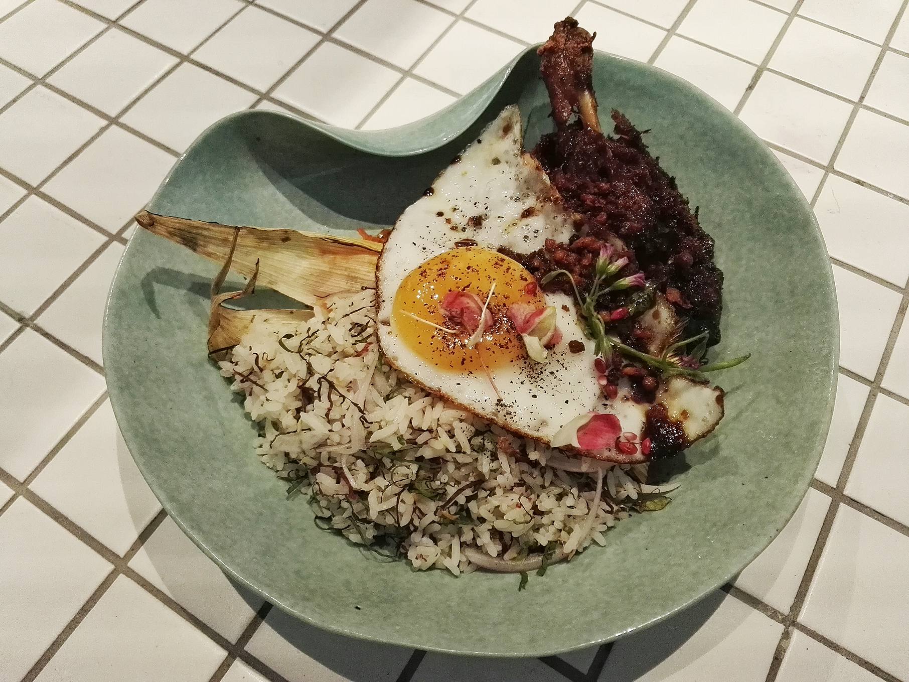 Bebek Penyet- Deep Fried Duck, Nasi Ulam, Achar, Scrambled Eggs, Kerupek- Hey Handsome- Net Park- BGC- Bonifacio Global City- Philippines