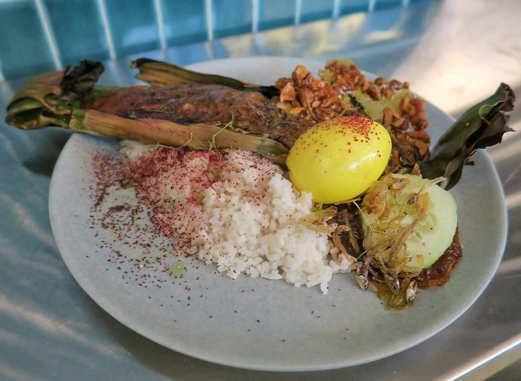Nasi Lemak- Seabass Otah, Ikan Bilis, Pickled Egg- Hey Handsome- Net Park- Bonifacio Global City- Philippines