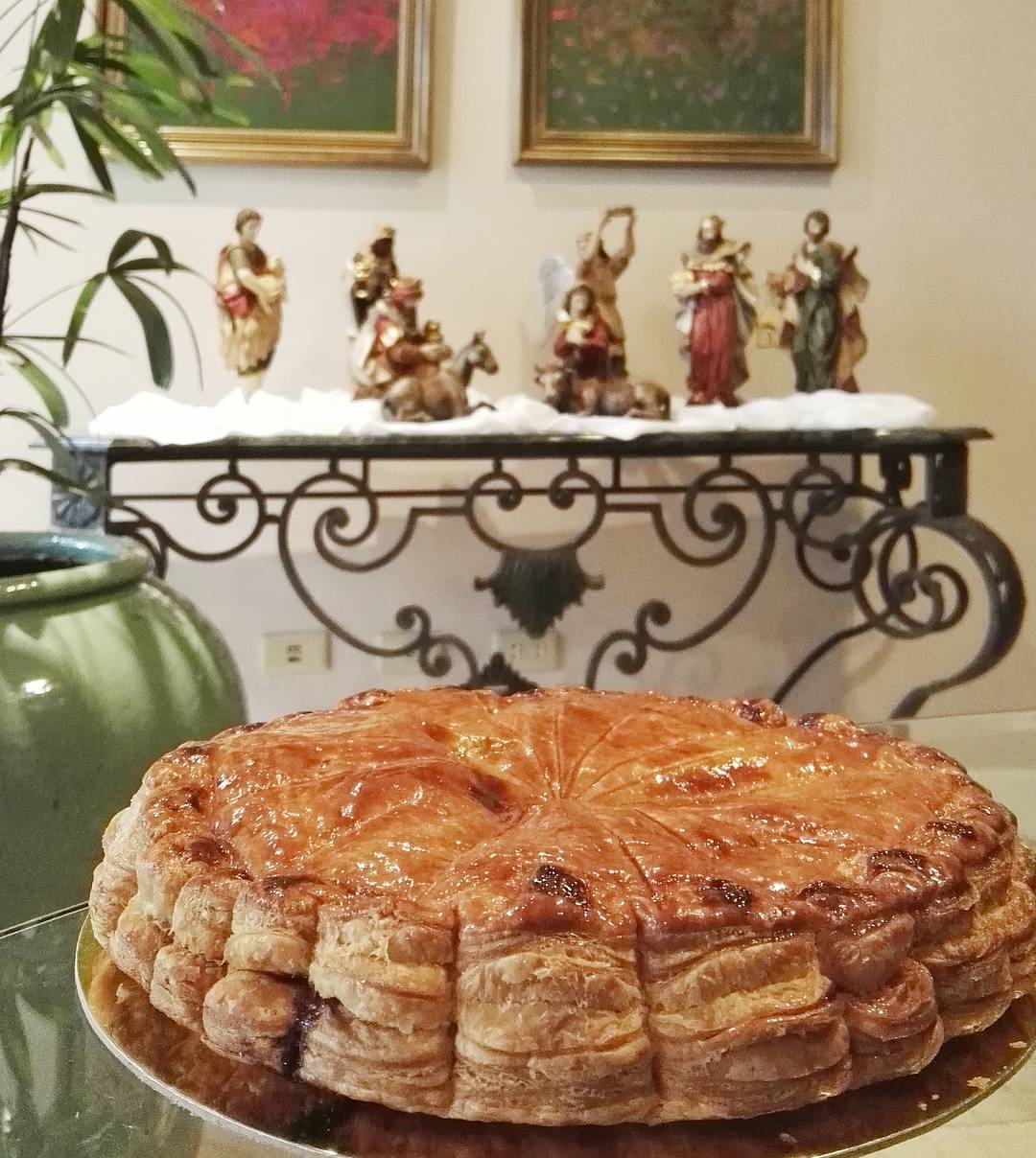 As you can see the Galette de Rois or King Cake has found a place in my home. How very apt considering we have Baby Jesus and the Three Kings right behind! (Photo by Cheryl Tiu)