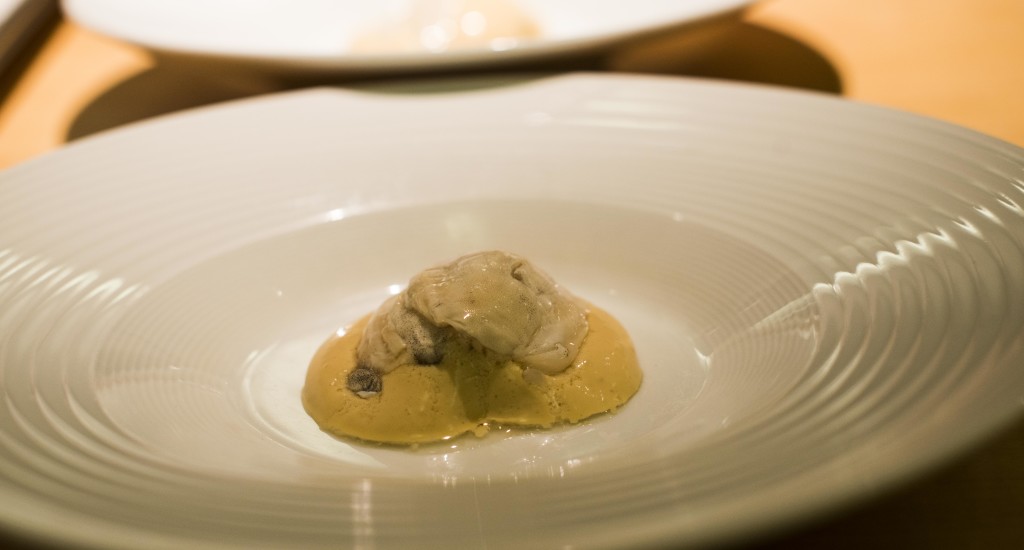 And my fave Nerua dish for the evening was the cod kokotxa with grilled velvet crab and pilpil. (Photo by Miguel Toña - MTVisuals) 