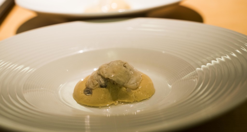 And my fave Nerua dish for the evening was the cod kokotxa with grilled velvet crab and pilpil. (Photo by Miguel Toña - MTVisuals)