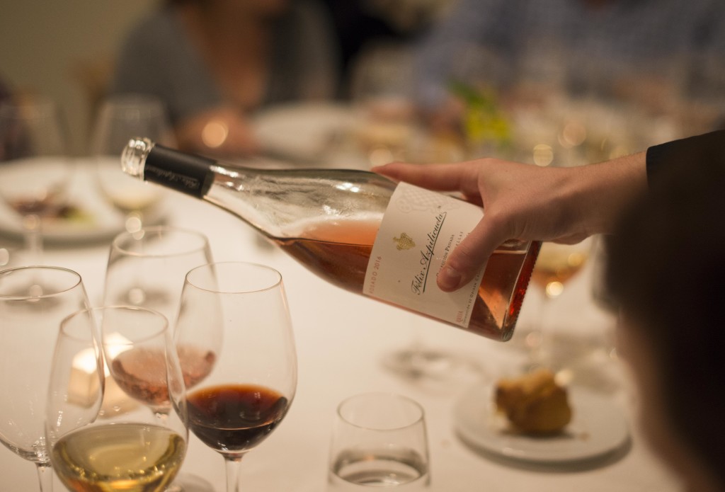 Rose paired with meat-- El Celler de Can Roca's veal oyster blade with marrow and tendons-- as Nerua sommelier Ismael explained they wanted to "challenge" themselves. (Photo by Miguel Toña - MTVisuals)