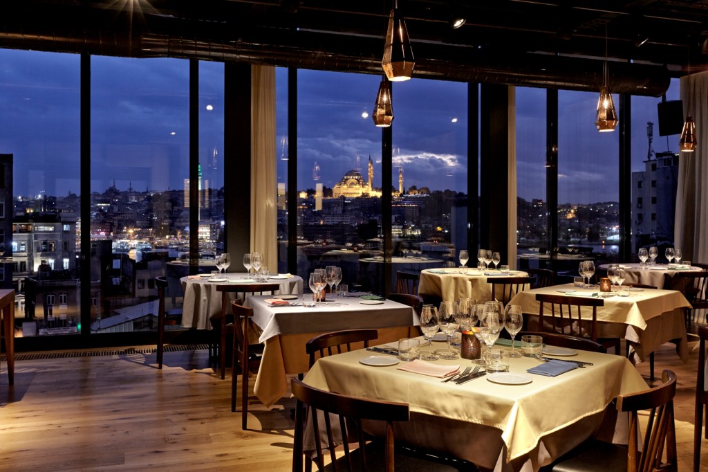 The stunning Neolokal in Istanbul, located at Salt Galata, a former Ottoman bank, has some of the best views of the city (Photo courtesy of Neolokal)