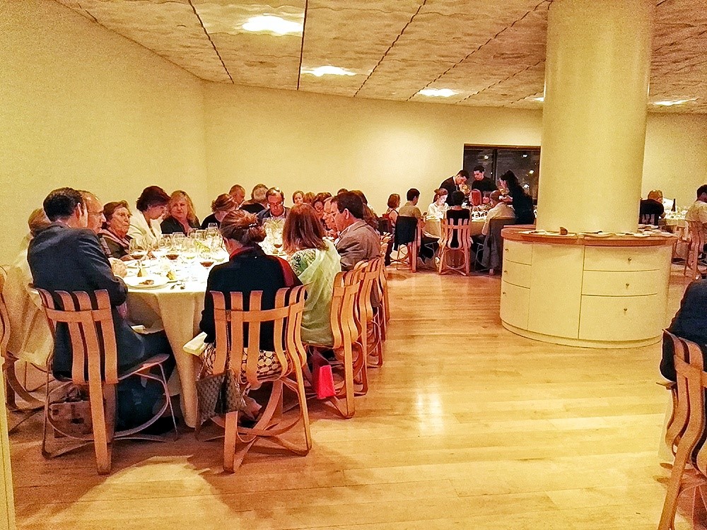 The dining room situation. Notice that Frank Gehry-designed chairs, in line with the museum which was designed by him.