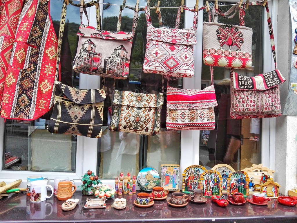 Armenian souvenirs by Sanahin monastery-- our first stop. I suggest buy them all here-- they have a little of everything, and have the most selection. (Photo by Cheryl Tiu)