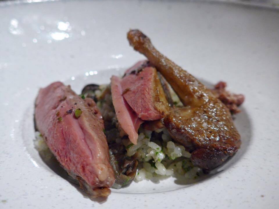 This dish resonated with me the most because it was one dish done by all three chefs! This was Flemish pigeon from Steenvorde and Japanese rice with a dashi of bonito flakes and pigeon bones. (Photo by Cheryl Tiu)