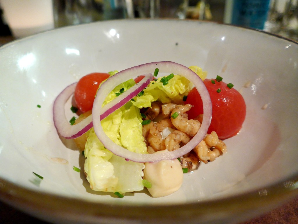 At ROCK FORT: Gray Northsea Shrimps served with tomatoes with lemon juice and mayonnaise (Photo by Cheryl Tiu)