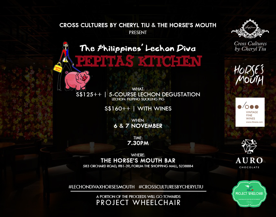 Cross Cultures Singapore- Lechon Diva at Horse's Mouth- November 6 and 7, 2017