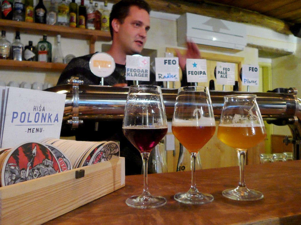 Feo Beer, a Slovenian craft beer brand founded by Valter Kramar and is friends, is served in full at Hisa Polonka in Kobarid (Photo by Cheryl Tiu)