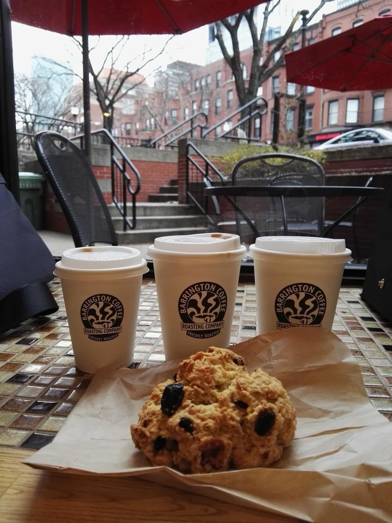 Barrington coffee (and this awesome vegan scone!) kept us warm and happy in our wintery escapade in Boston