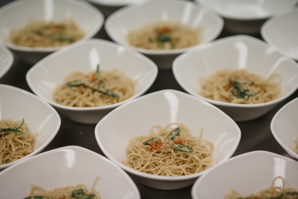 LUCKY YOU NOODLES: Noodles with Bicol Express Sauce, Mild Philippine Chillies Stewed in Coconut Milk with Pork