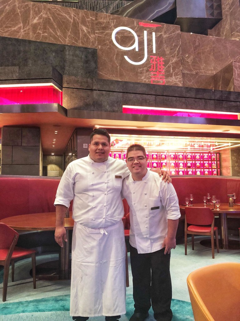 Chef de cuisine Edwin Guzman Navarro and sous chef Aldo Shimabukuro-- both from Maido and both Peruvian-- run the kitchen at Aji, MGM Cotai (Photo by Cheryl Tiu)