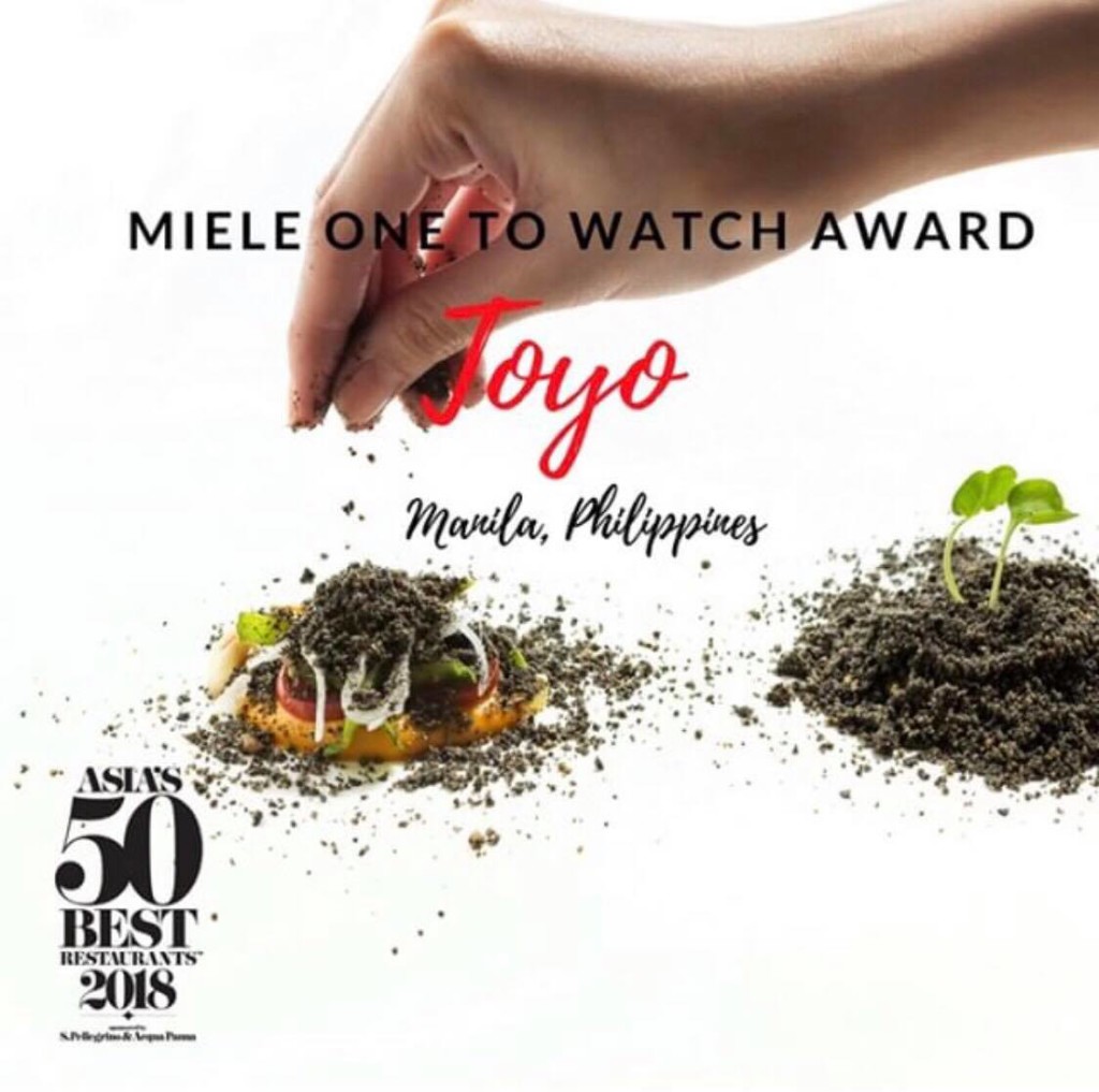 TOYO EATERY- PHILIPPINES- MIELE ONE TO WATCH AWARD 2018- ASIA's 50 BEST RESTAURANTS 2018
