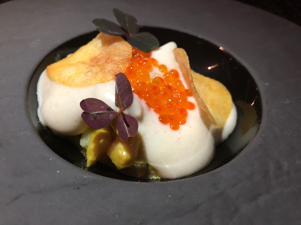 Frog Legs Ragout with Madras Curry, Potatoes and Caviar (Photo by Cheryl Tiu)