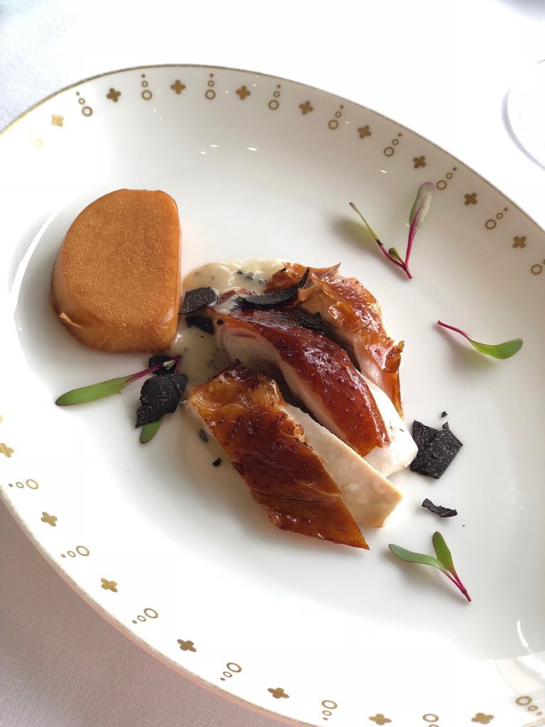 Apple wood-roasted chicken with truffles (Photo by Cheryl Tiu)