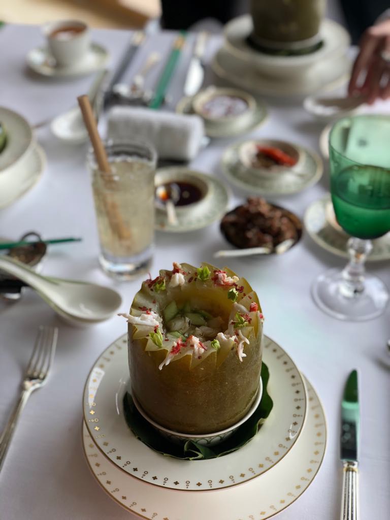 Double-boiled winter melon soup with seafood (Photo by Cheryl Tiu)