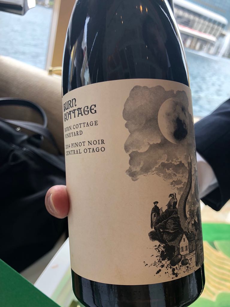 Pairing: New Zealand pinot noir, Burn Cottage from Central Otago, that's both biodynamic and organic (Photo by Cheryl Tiu)