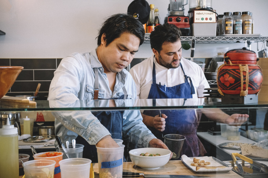 Roel Alcudia of Mandolin Aegean Bistro and Andrew Zarzosa of Yuzu Miami (Photo by Andrea Lorena/ Fuji Film Girl)