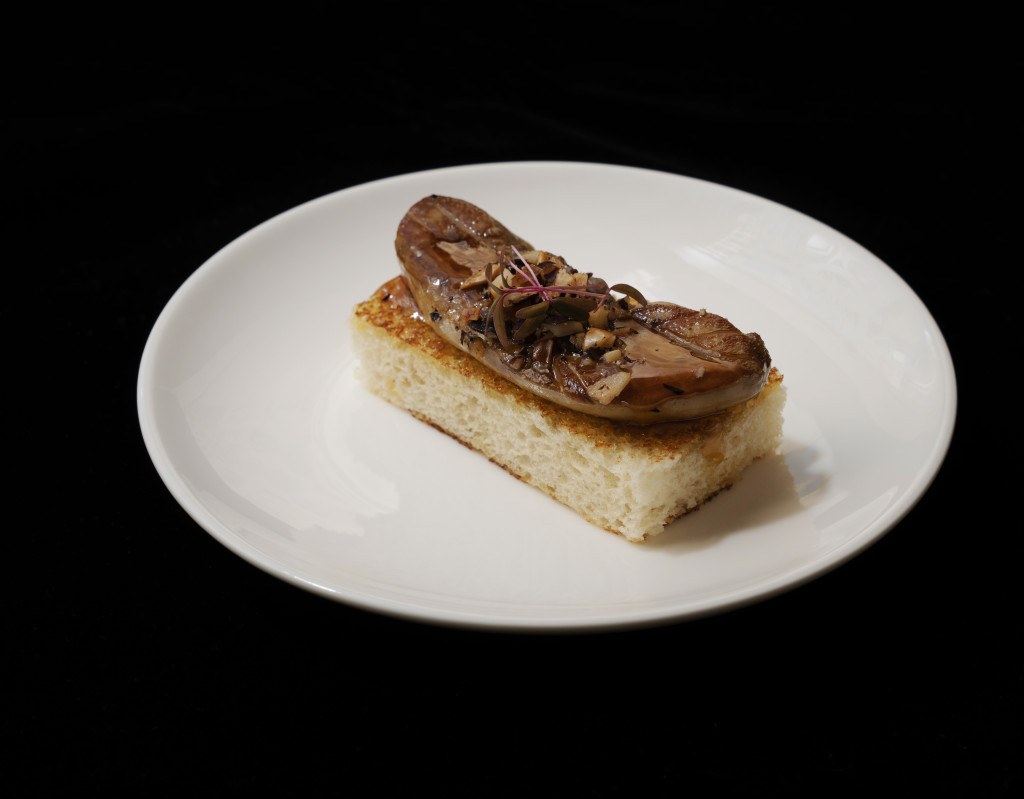 Margarita Fores' Foie with Calamansi Mostarda and Pili Crumble (Photo courtesy of Bar Pintxos)