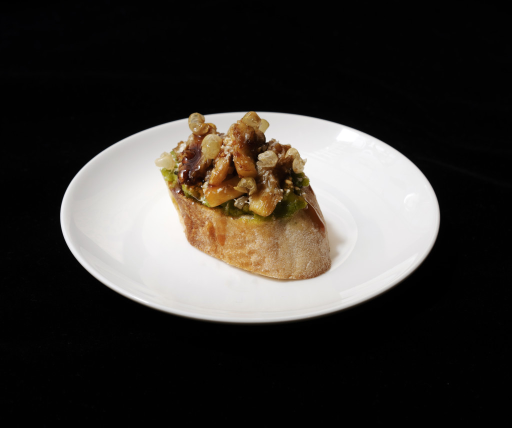 Francis Lim's Smashed Peas and Oyster Mushrooms (Photo courtesy of Bar Pintxos)