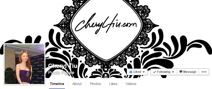 New Cheryl Tiu Facebook Page