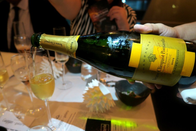 Instead of wine-pairing, the entire Gaggan in Manila dinner was paired with champagnes from Veuve Clicquot.